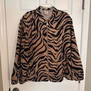 Allison Daley Black and Tan Zebra Print Jacket